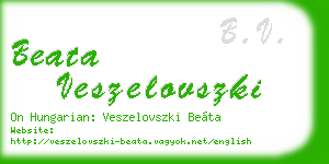 beata veszelovszki business card