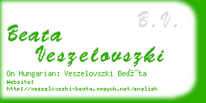 beata veszelovszki business card